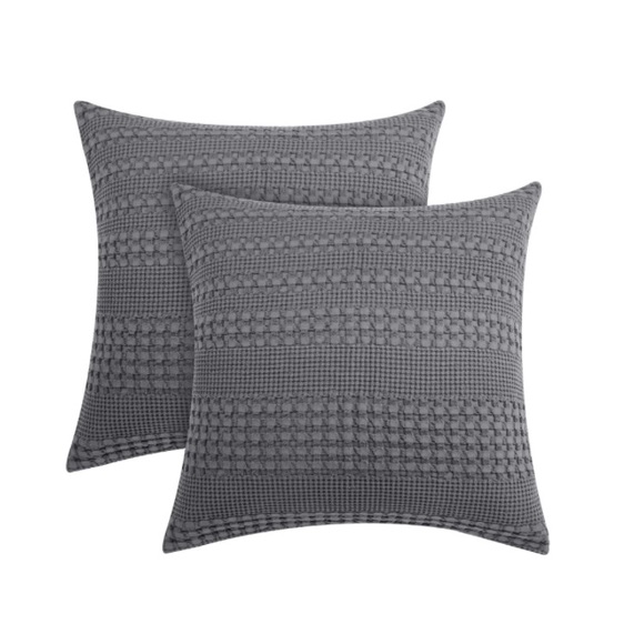 Other - Set of 2 Charcoal Euro Sham COVERS ONLY - 26x26